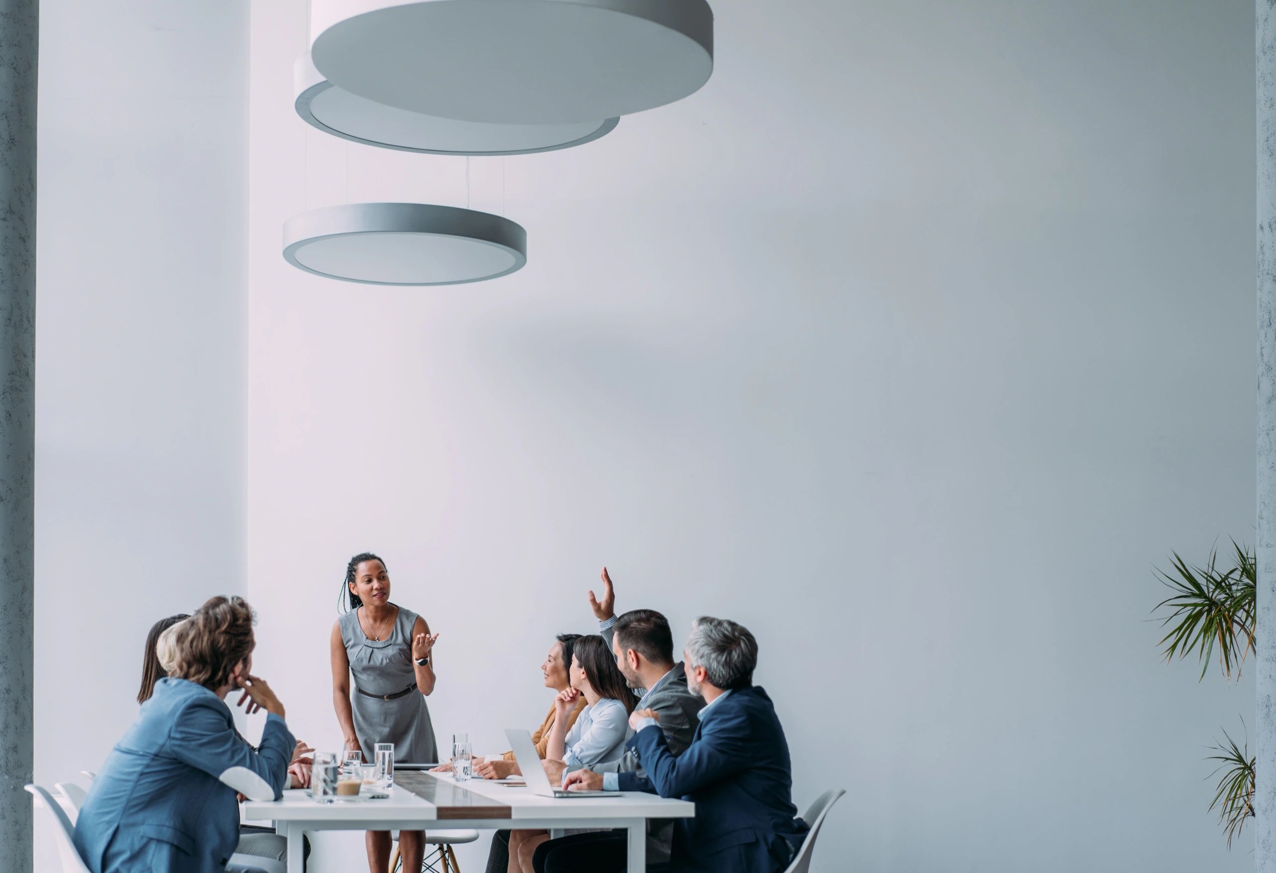 Leadership meeting in a professional office setting